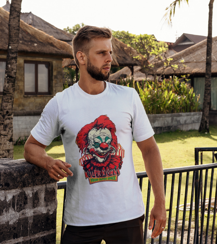 Killer Klowns From Outer Space Creepy Clown Art Red Nose Costume T-Shirt