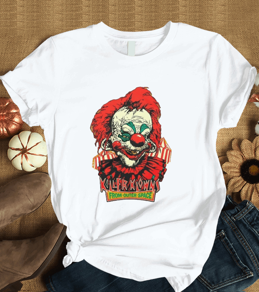 Killer Klowns From Outer Space Creepy Clown Art Red Nose Costume T-Shirt