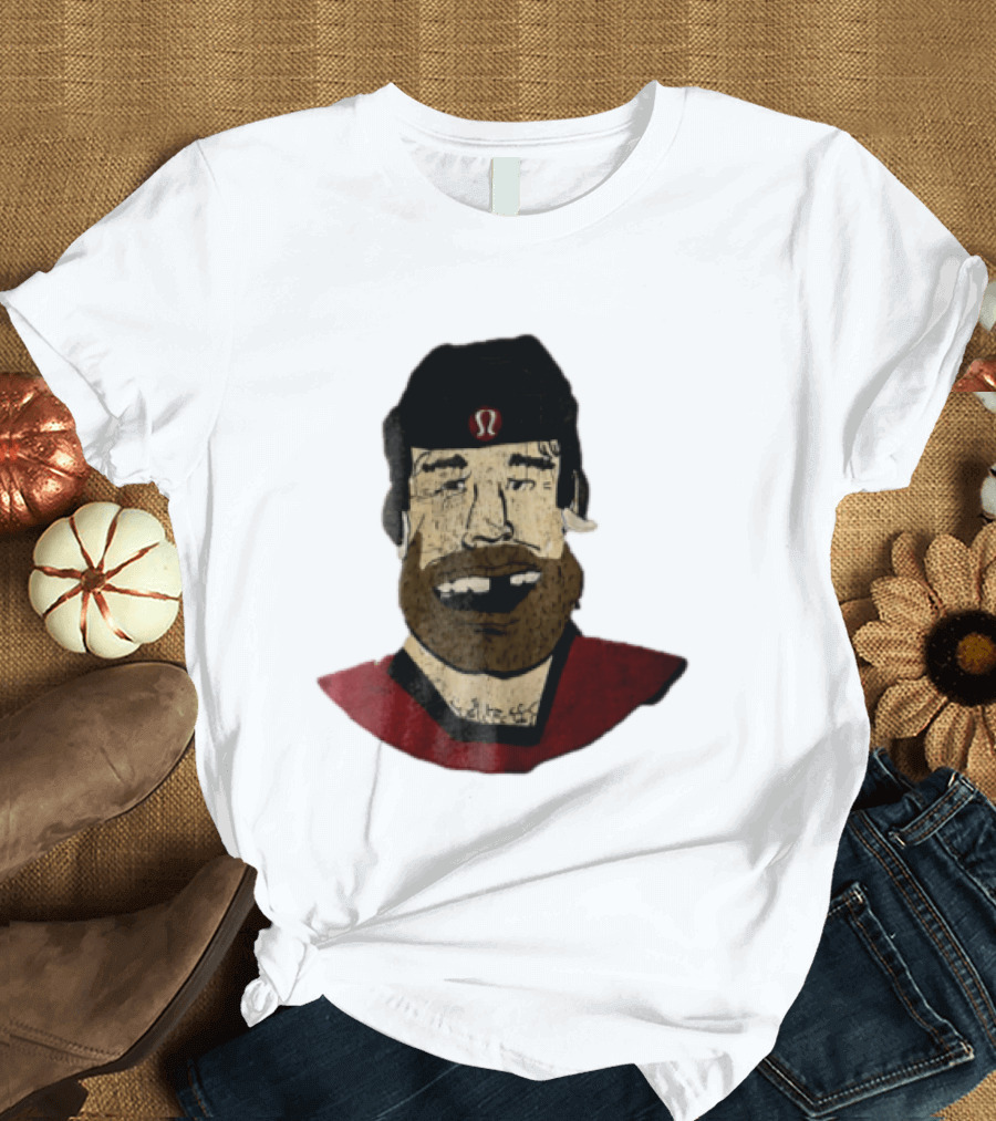 Lululemon Brent Burns Cartoon Hockey Player Missing Teeth T-Shirt