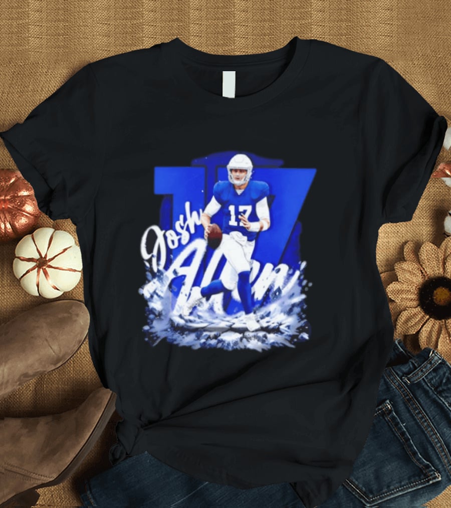 Josh Allen 17 Buffalo Bills Football Player Action T-Shirt
