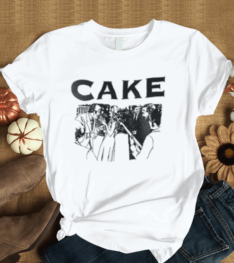 CAKE Band Silhouette In Suits With Instruments T-Shirt