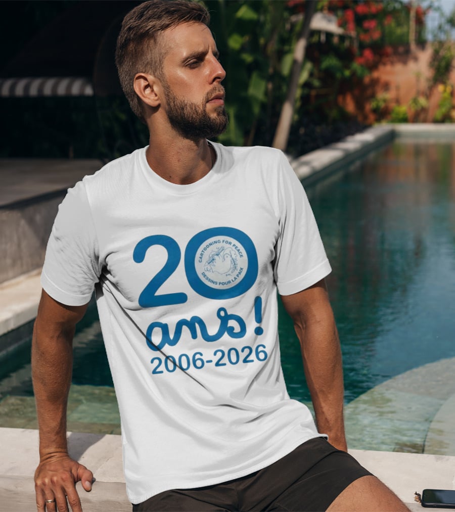 Cartooning For Peace 20 Ans 2006 2026 Dessins Pour La Paix 20th Anniversary T-Shirt