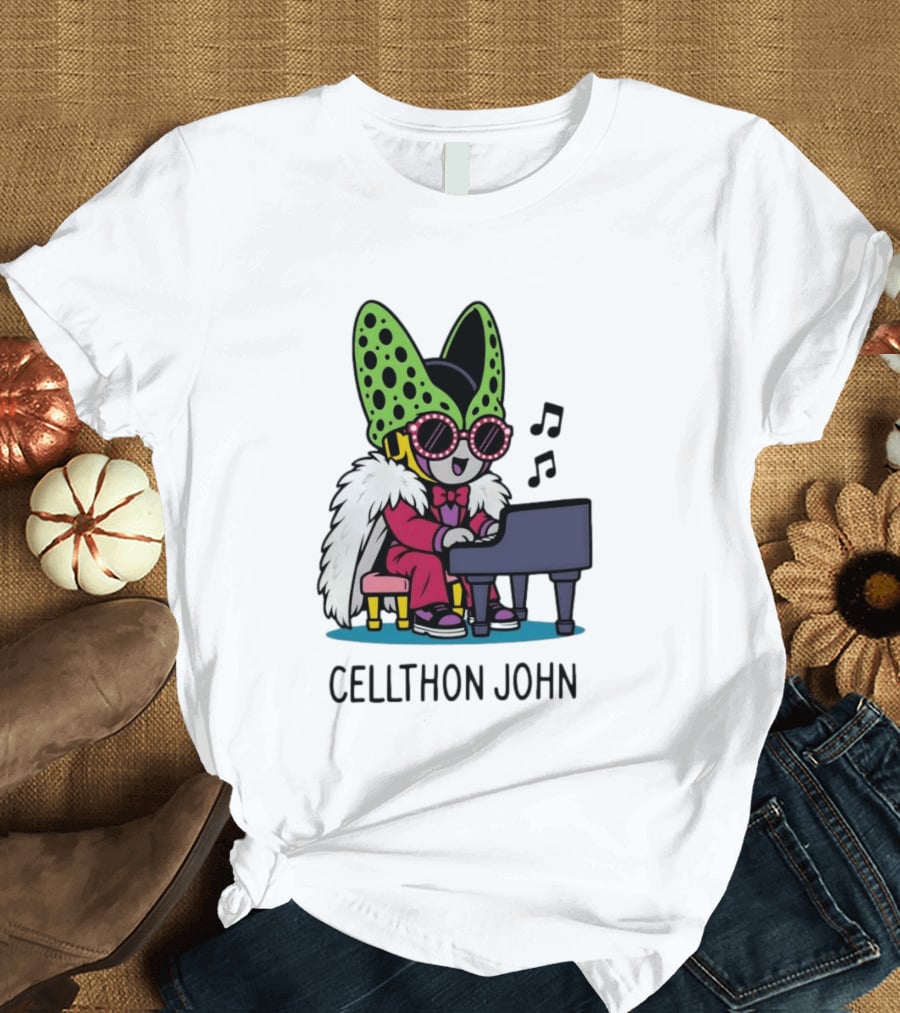 Cellthon John Dragon Ball Z Piano Music Fun T-Shirt