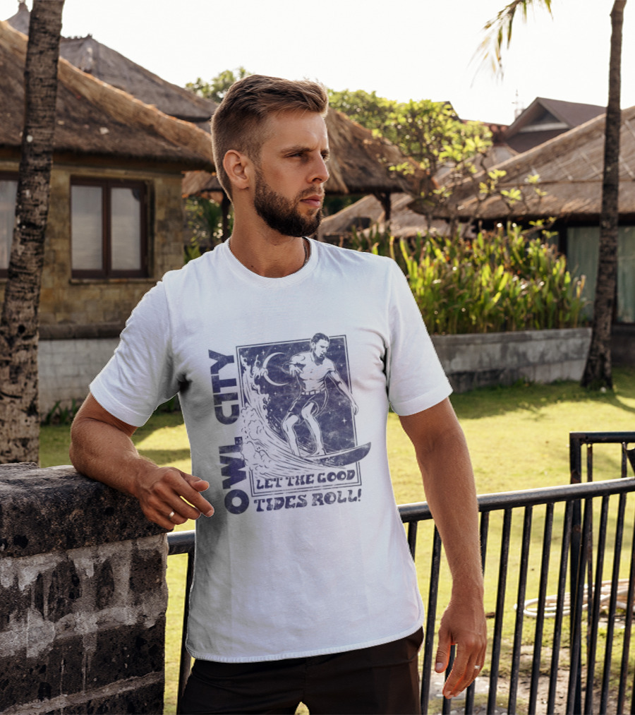 Owl City Let The Good Tides Roll Surfer Wave Adventure T-Shirt