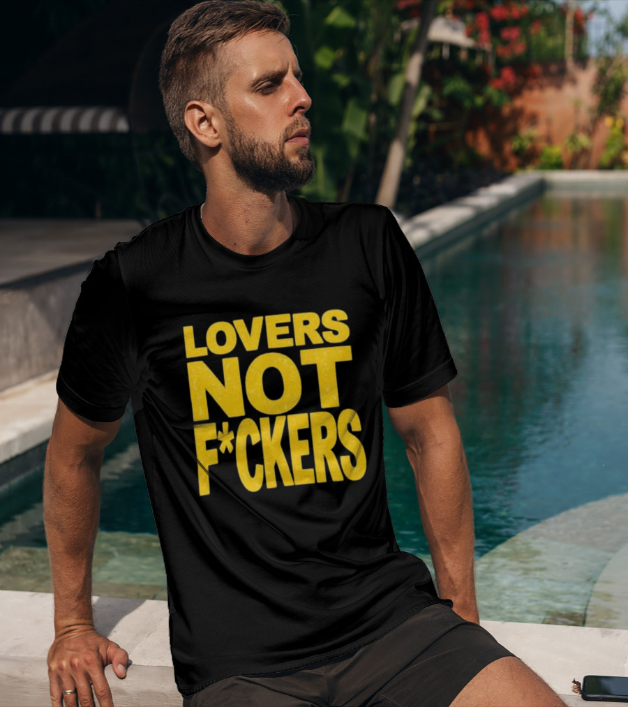 Lovers Not Fckers Bold Yellow T-Shirt