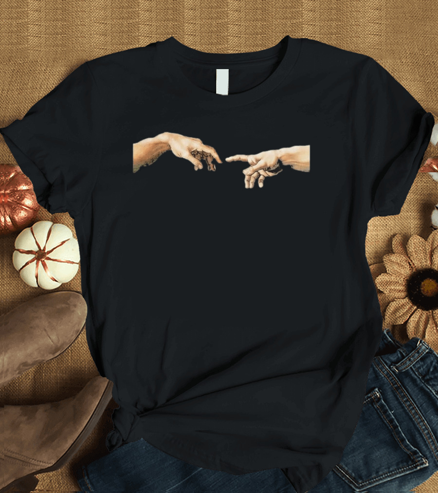 Michelangelo The Creation Of Adam Hands Gesture Renaissance T-Shirt