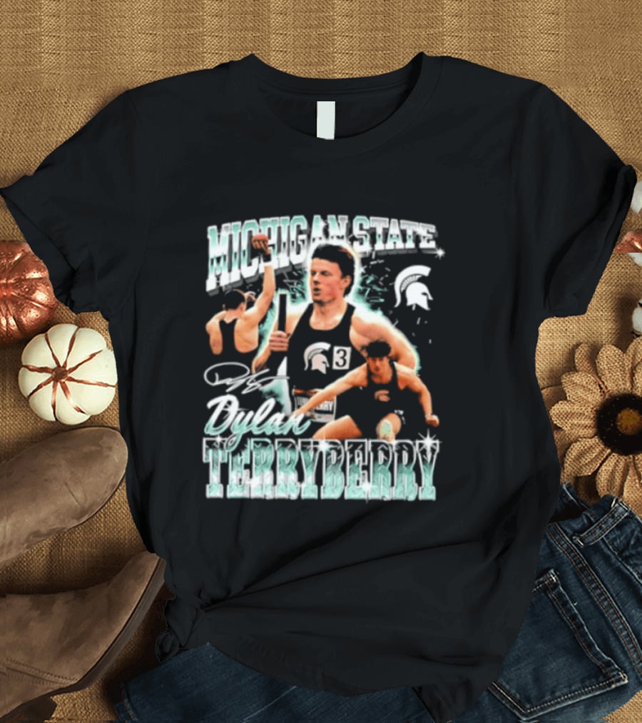 Michigan State Spartans Dylan Terryberry Player Collage T-Shirt