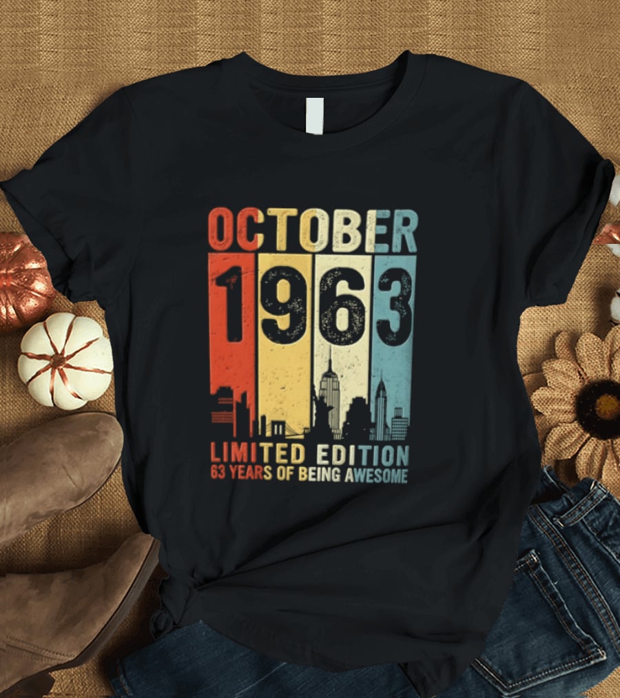 October 1963 Limited Edition 60 Years Of Being Awesome New York City Skyline T-Shirt