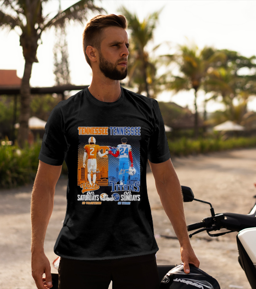 Tennessee Volunteers On Saturdays Go Volunteers Tennessee Titans On Sundays Go Titans T-Shirt