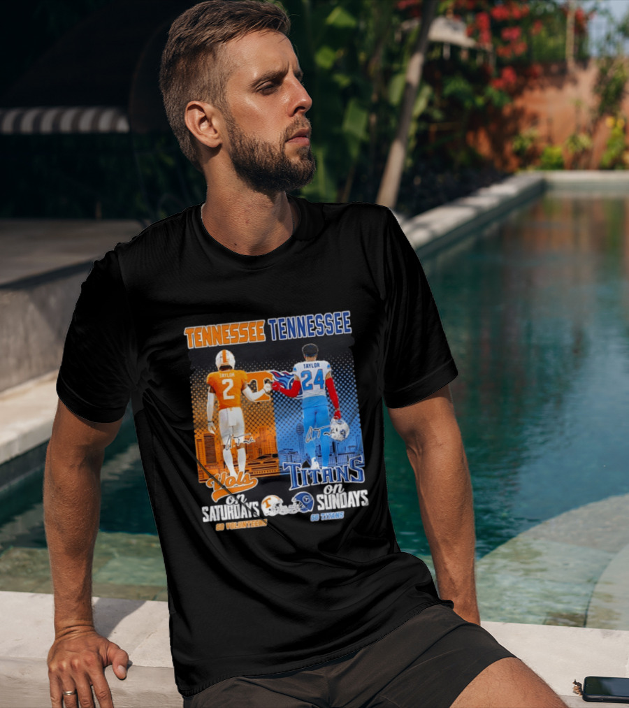 Tennessee Volunteers On Saturdays Go Volunteers Tennessee Titans On Sundays Go Titans T-Shirt