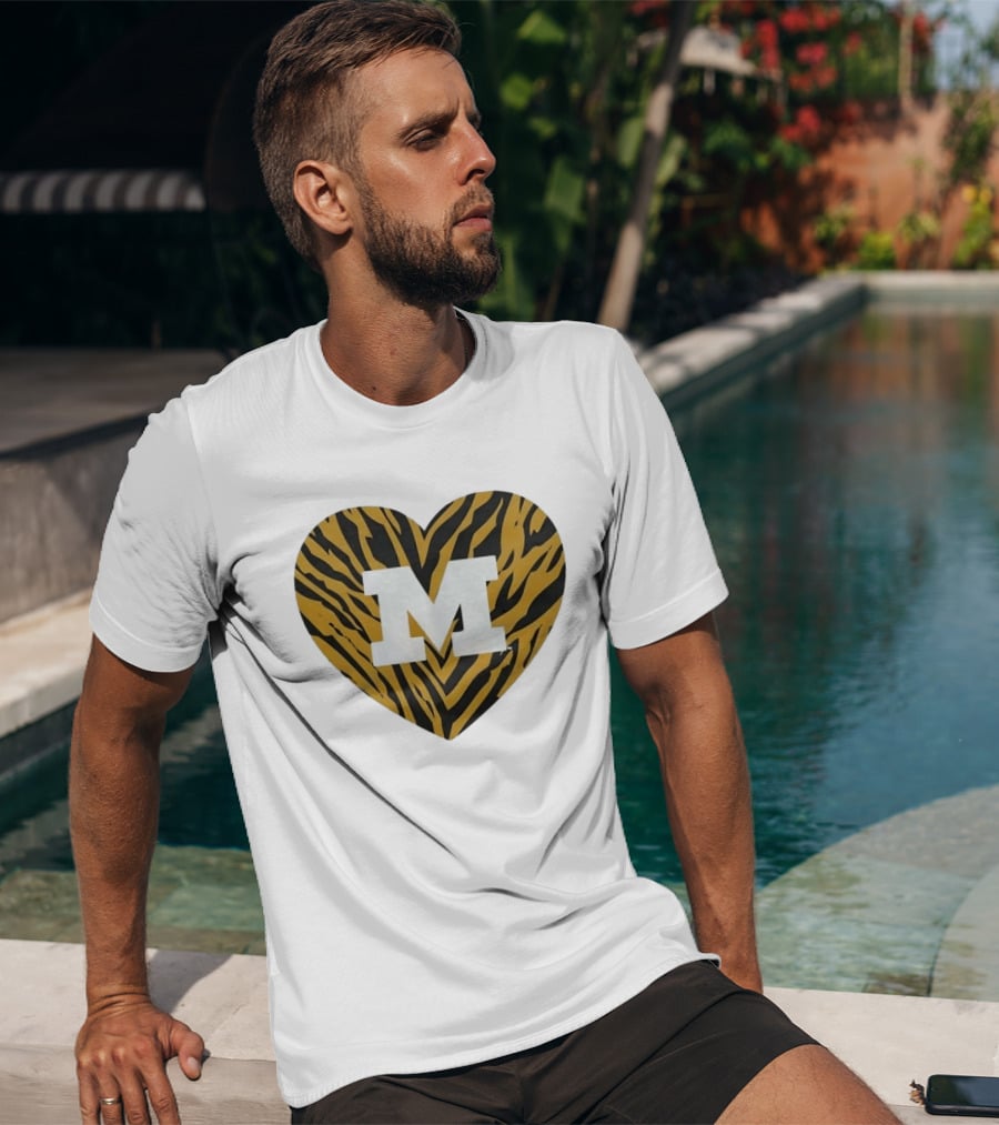 Mizzou Heart M Tiger Stripes Bold Spirit T-Shirt