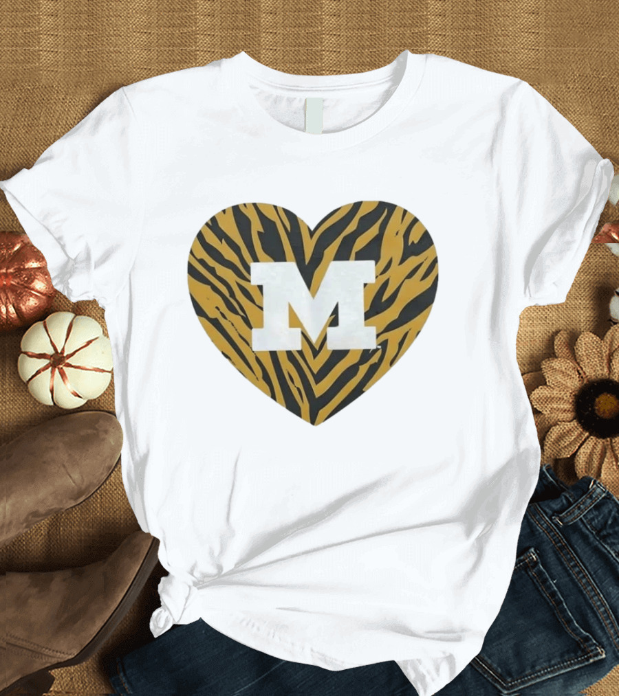 Mizzou Heart M Tiger Stripes Bold Spirit T-Shirt