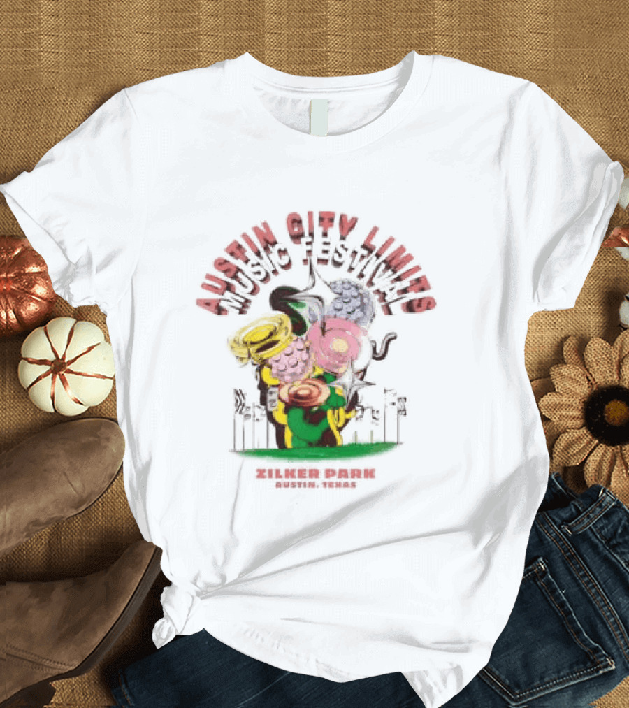 Austin City Limits Music Festival Psychedelic Florals 2023 Lineup T-Shirt