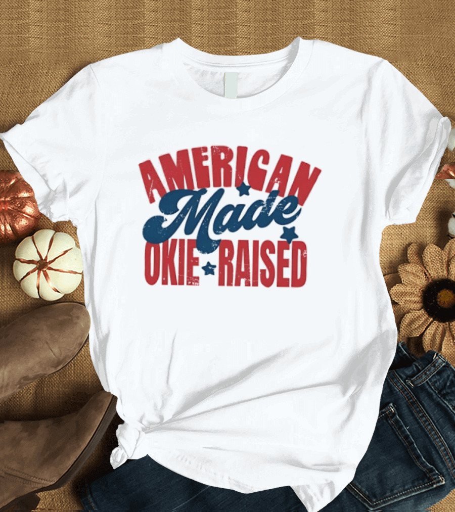 American Made Okie Raised Stars Vintage Appeal T-Shirt