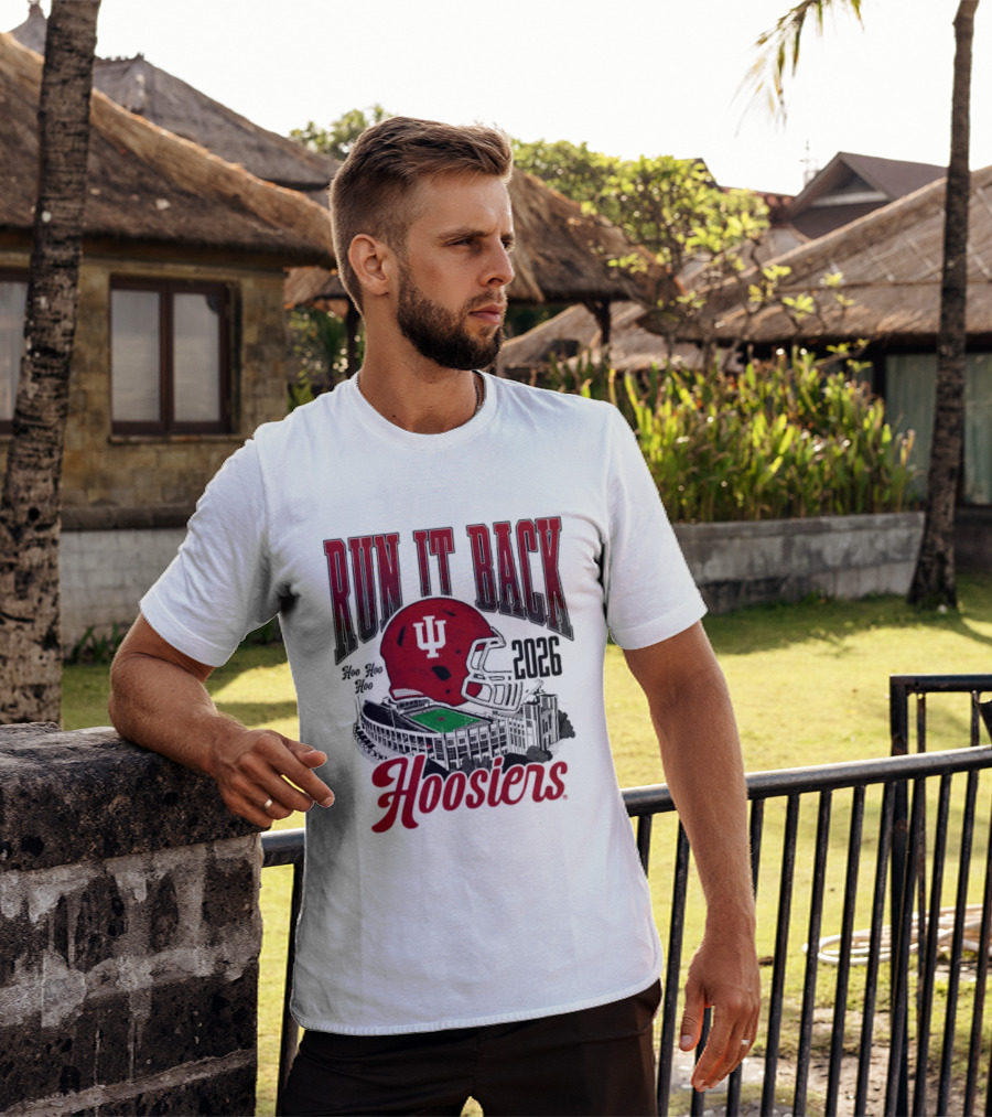 Run It Back Hoosiers Football Helmet 2026 Indiana University T-Shirt