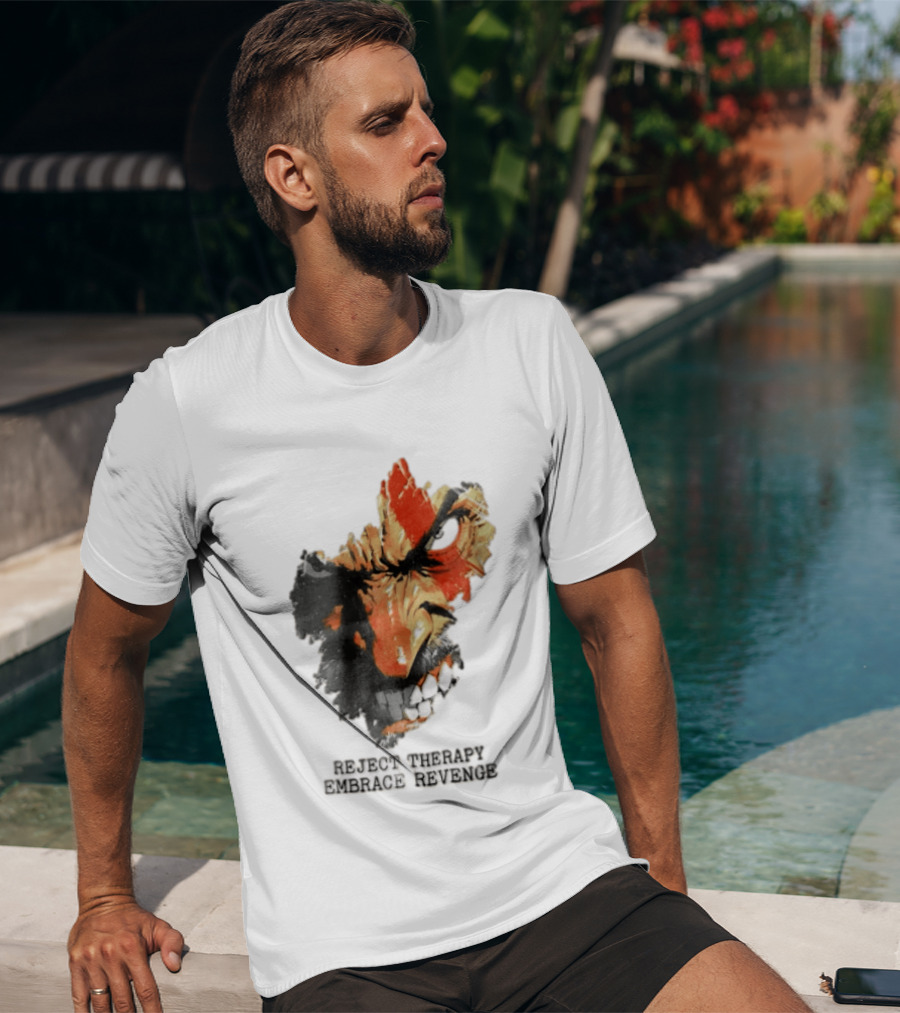 Reject Therapy Embrace Revenge Kratos Angry Bearded Man Red Tattoo God Of War T-Shirt