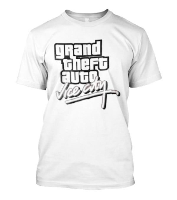 Grand Theft Auto Vice City Pink Script Font T-Shirt