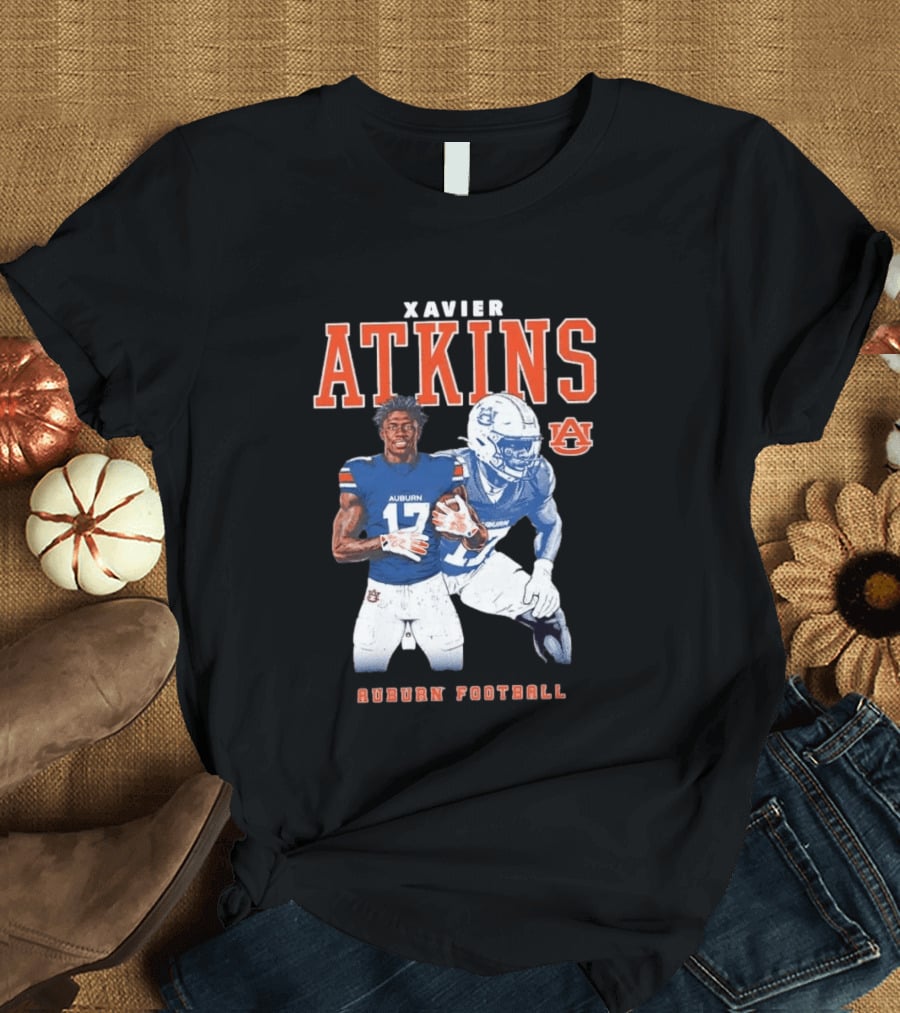 Xavier Atkins Auburn Tigers 17 Football Auburn University T-Shirt