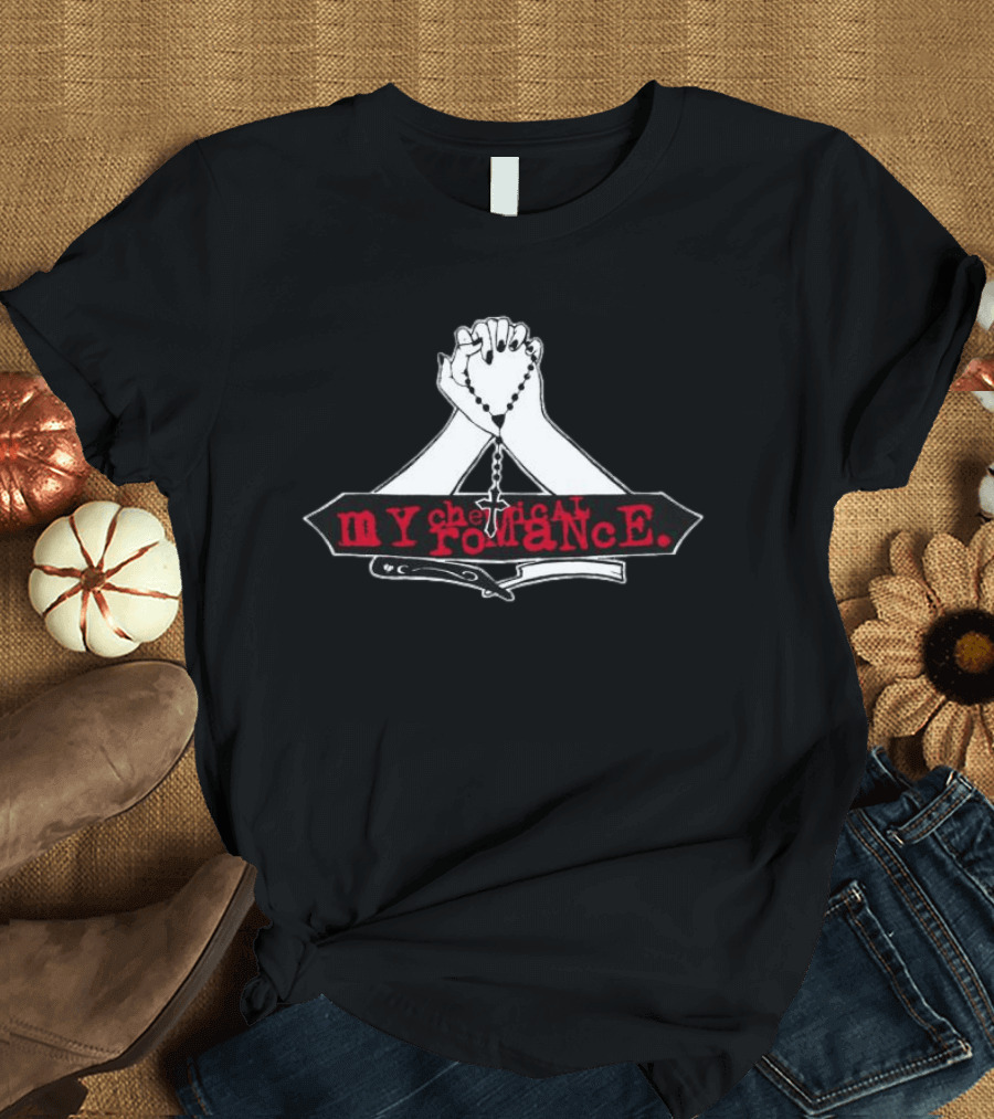 My Chemical Romance Praying Hands Rosary T-Shirt