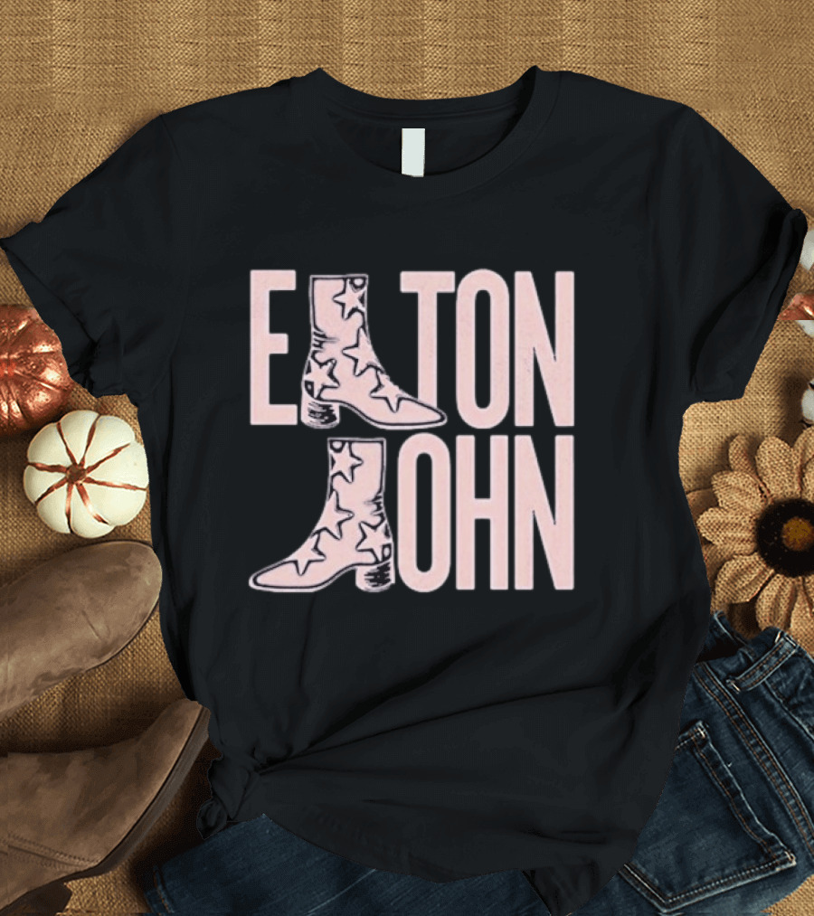 Elton John Star Pattern Boot Troubadour T-Shirt