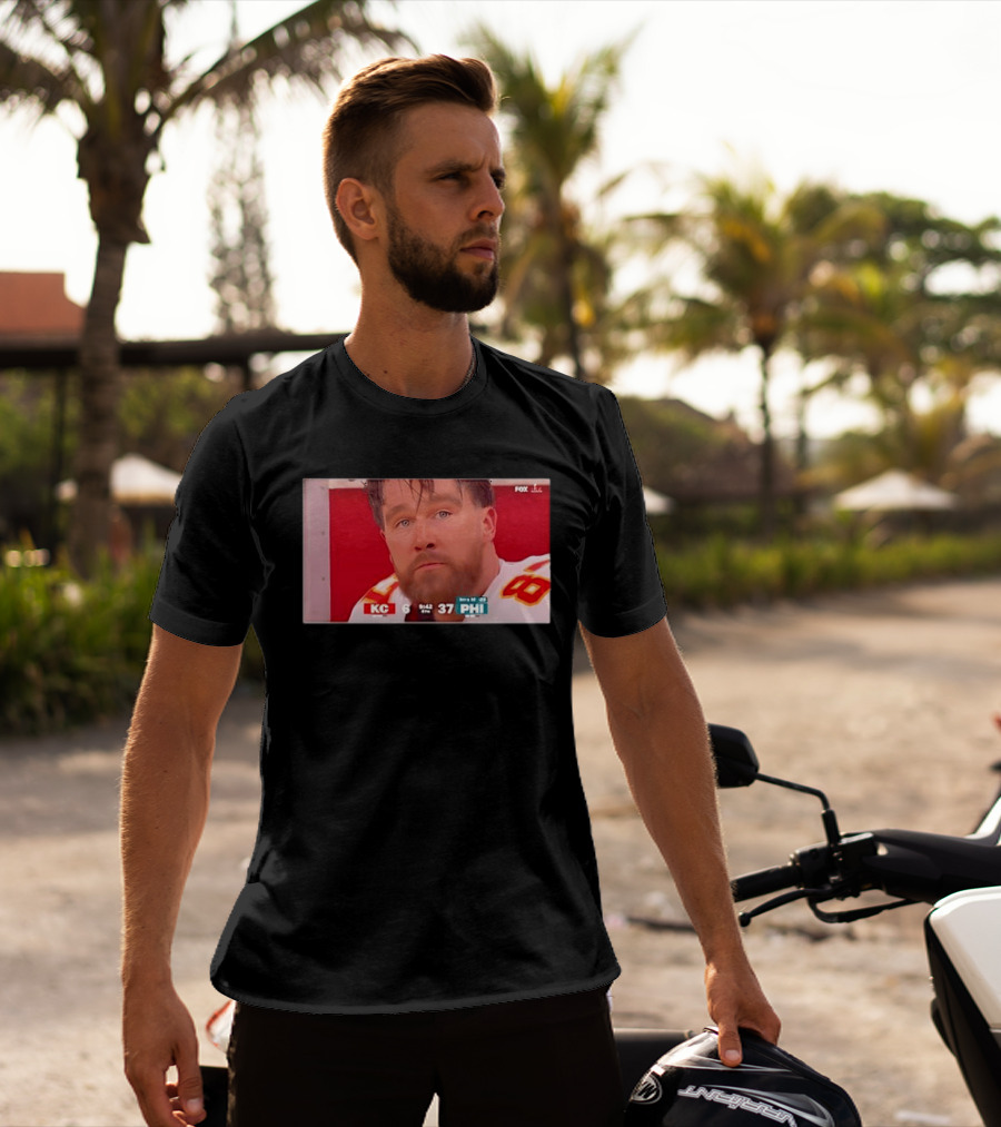 Kelce's Face Disappointment KC 6 PHI 37 NFL Football Game Loss T-Shirt