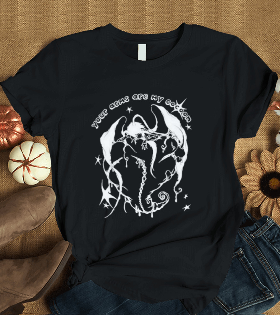 Your Arms Are My Cocoon With Abstract Floral Swirls And Stars T-Shirt