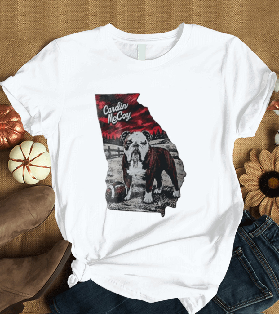 Cardin McCoy Georgia Bulldog Football Landscape T-Shirt