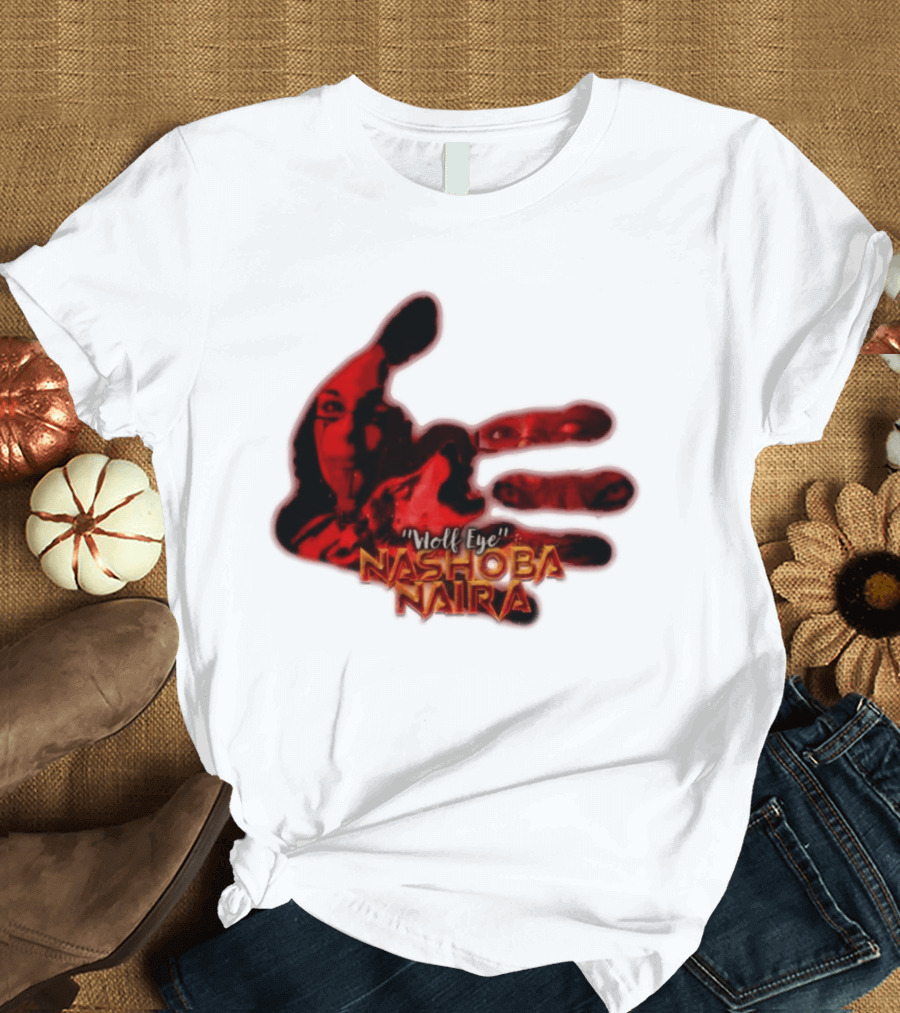 Red Handprint Wolf Eye Nashoba Naira T-Shirt