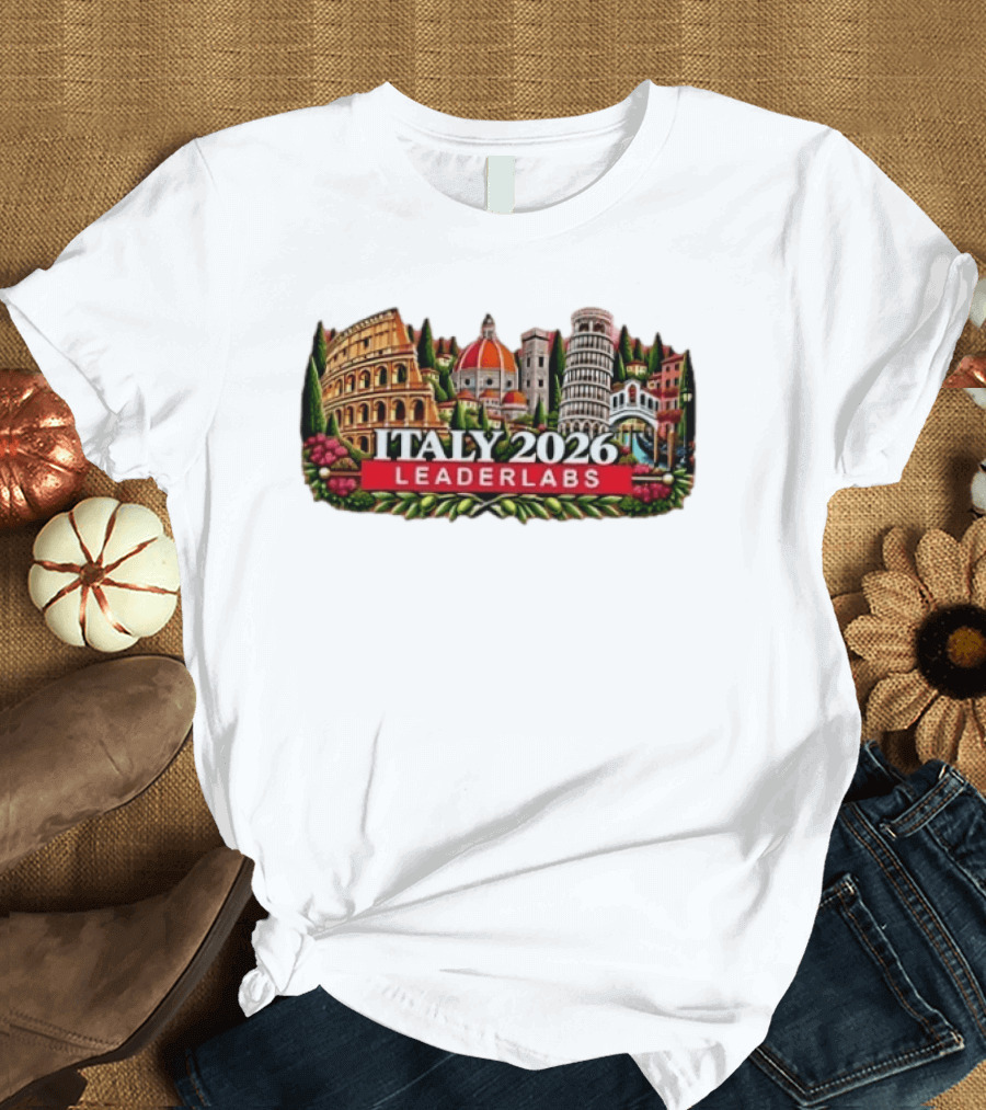 Italy 2026 Leaderlabs Colosseum Florence Pisa Venice Landmarks T-Shirt