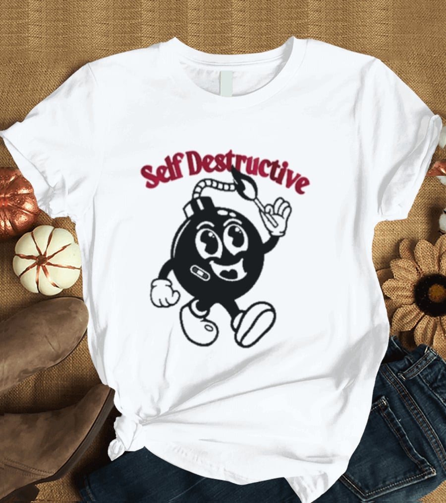 Self Destructive Cartoon Bomb Character With Happy Face T-Shirt