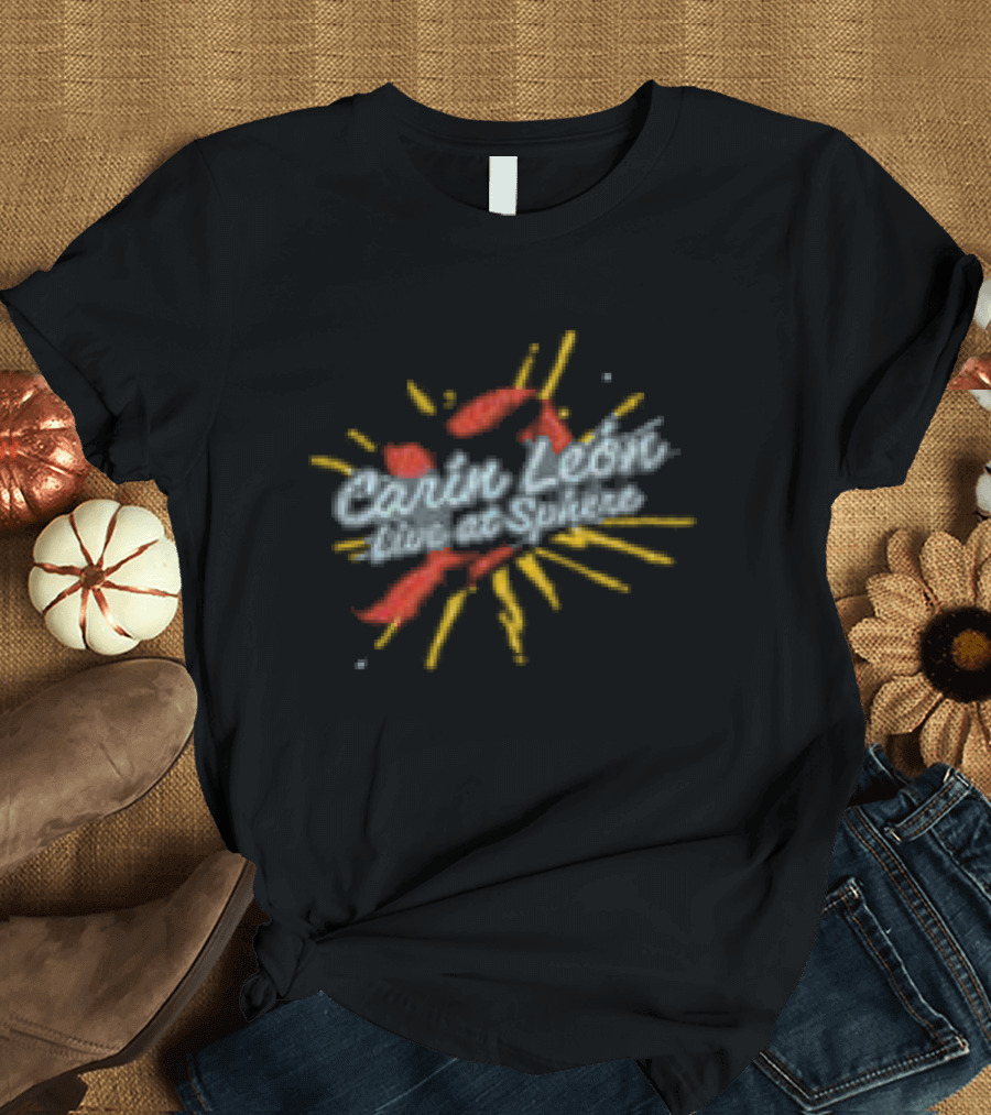 Carin Leon Store De Sonora Para El Mundo Sphere Black Text Burst T-Shirt