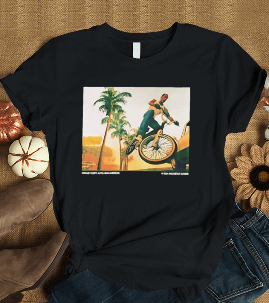 Grand Theft Auto San Andreas Rockstar Games Bicycle Scene T-Shirt