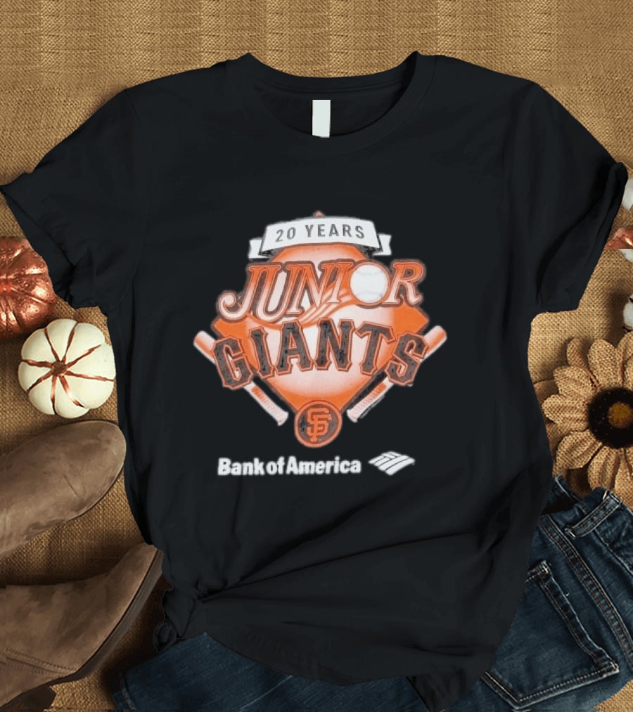 Junior Giants San Francisco 20 Years Bank Of America Celebration Anniversary T-Shirt