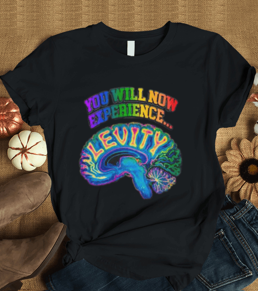 You Will Now Experience Levity Brain Levity Store Shop Levity Black T-Shirt