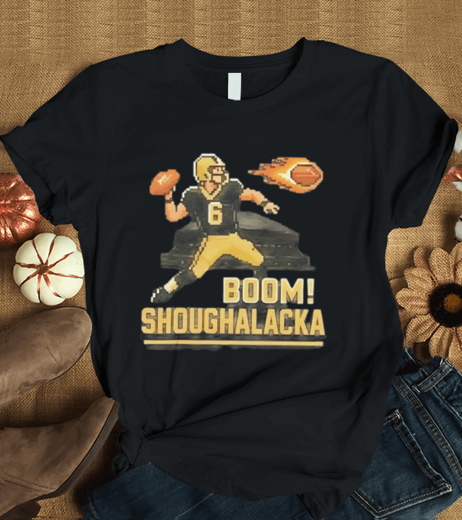 New Orleans Saints Boom Shoughalacka Pixel Art Throwback Football Player T-Shirt