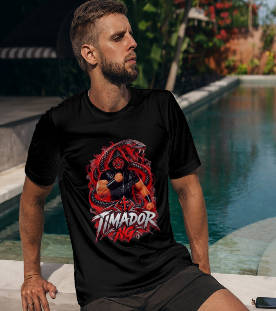 Timador NG Masked Wrestler Red Snake Fist Combat T-Shirt