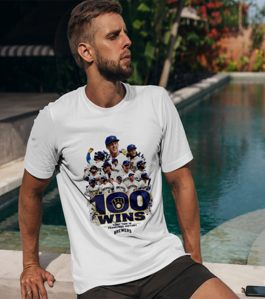 Brewers 100 Wins First Time In Franchise History Celebration T-Shirt