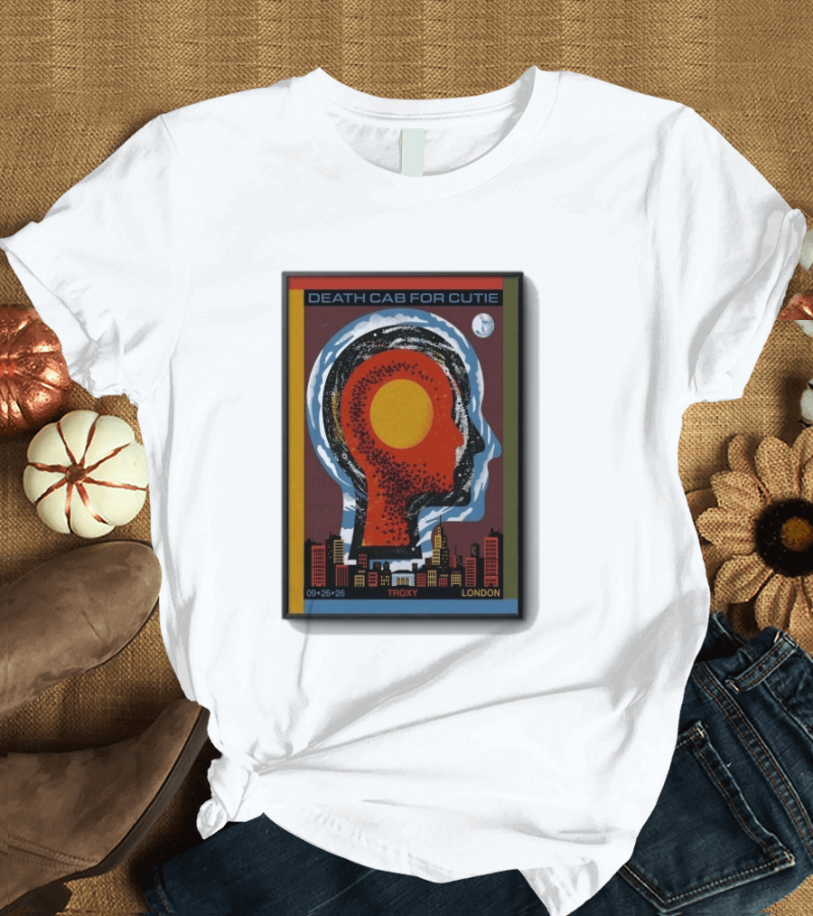 Death Cab For Cutie Troxy London 09.26.26 Concert Urban Skyline And Moon T-Shirt