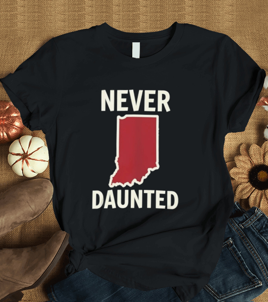 Never Daunted Indiana State Red Map T-Shirt