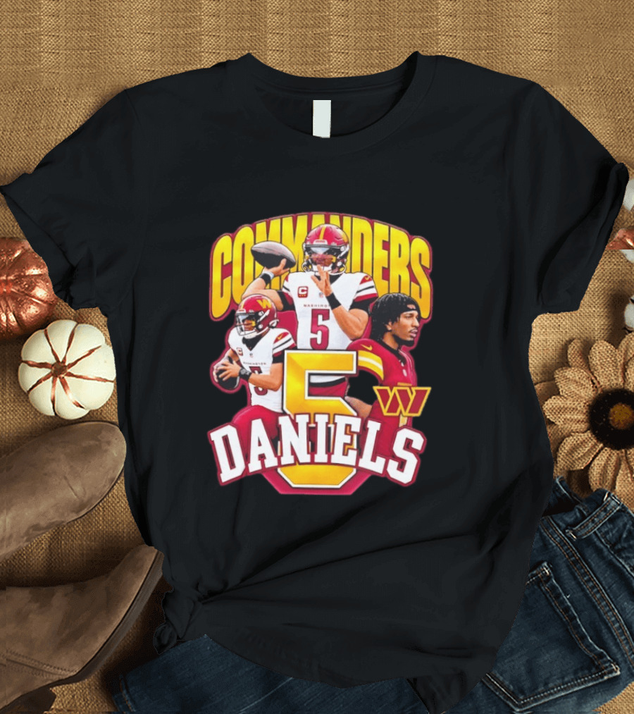 Commanders Jayden Daniels 5 Washington Football T-Shirt