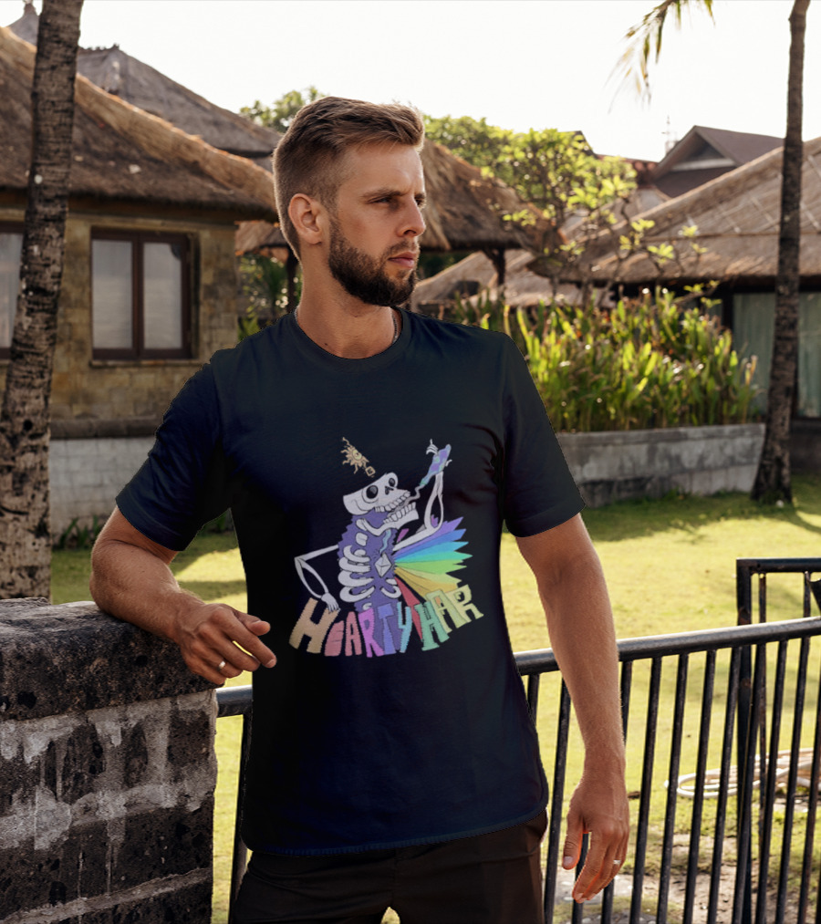 John Fogerty Hearty Har Colorful Skeleton With Rainbow T-Shirt