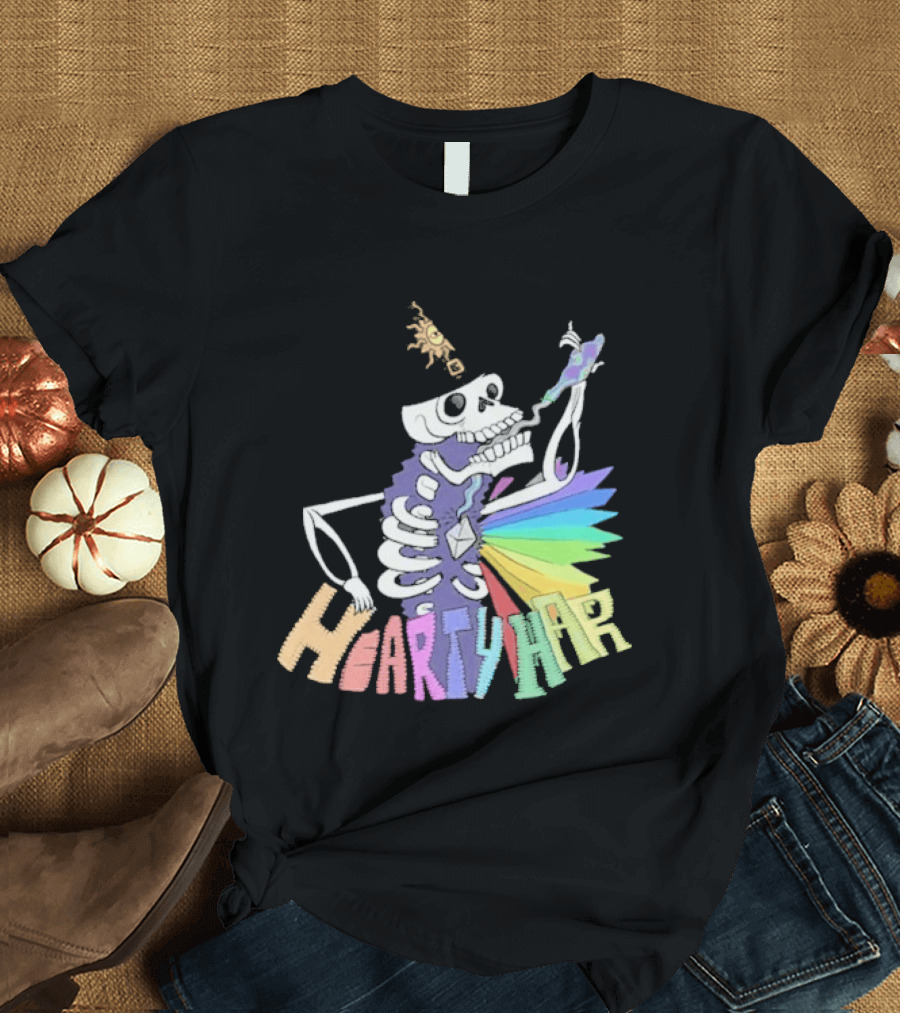 John Fogerty Hearty Har Colorful Skeleton With Rainbow T-Shirt