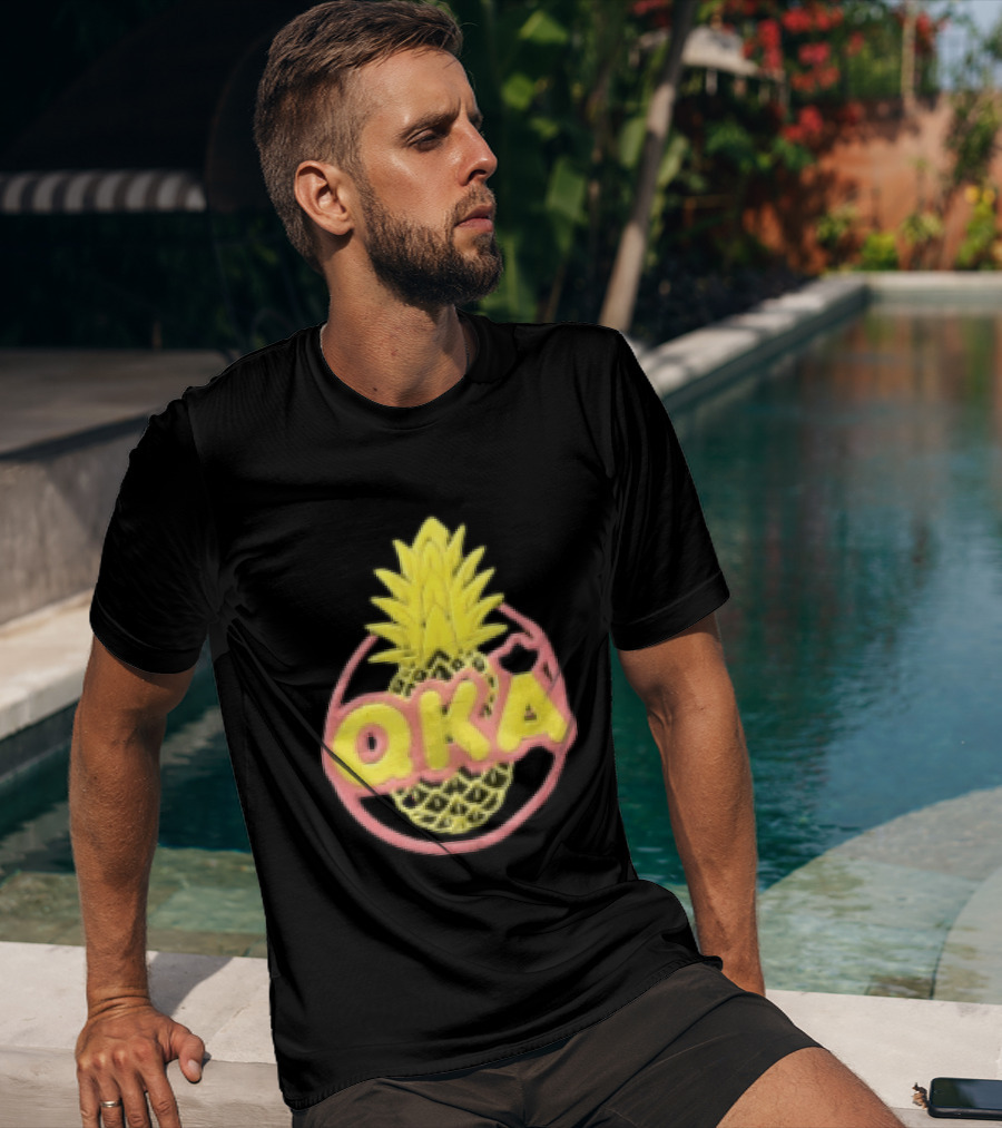 QKA Yellow Pineapple Inside Red Circle T-Shirt