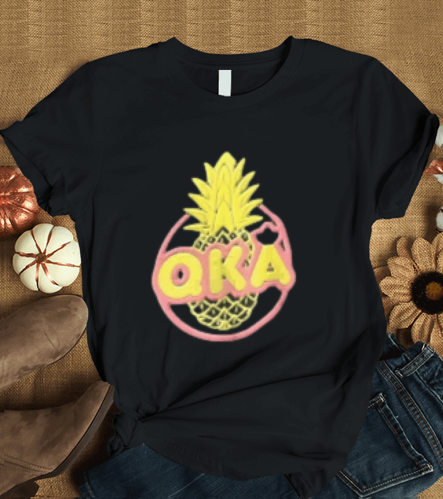 QKA Yellow Pineapple Inside Red Circle T-Shirt