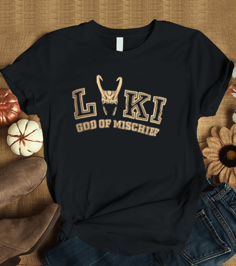 Loki God Of Mischief Helmet Marvel T-Shirt