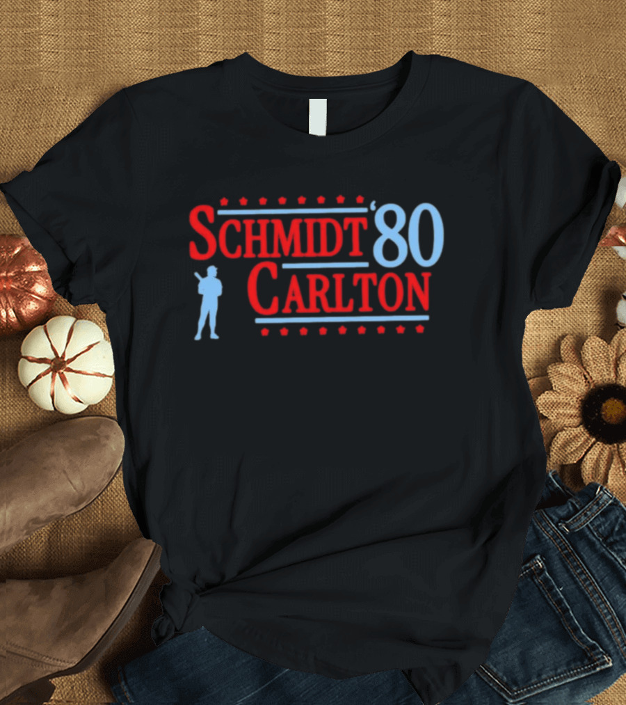 Schmidt Carlton '80 Philadelphia Phillies Baseball Legends T-Shirt