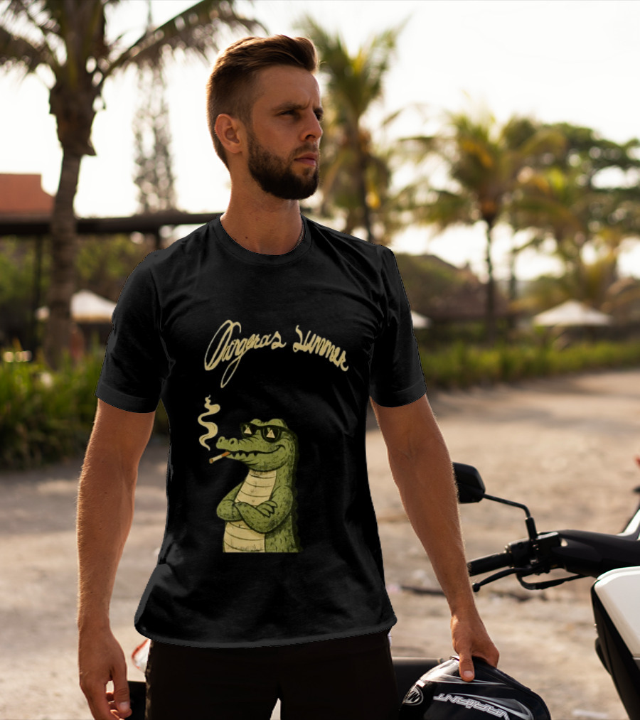Yeat Dangerous Summer Loose Leaf Gator Smoking Cool Sunglasses Crocodile T-Shirt