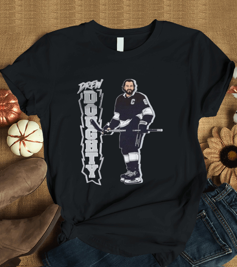 Drew Doughty Captain 8 Los Angeles Kings Hockey Vertical T-Shirt