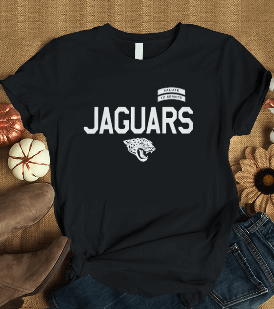 Jacksonville Jaguars Salute To Service Jaguars Head Logo NFL Football T-Shirt