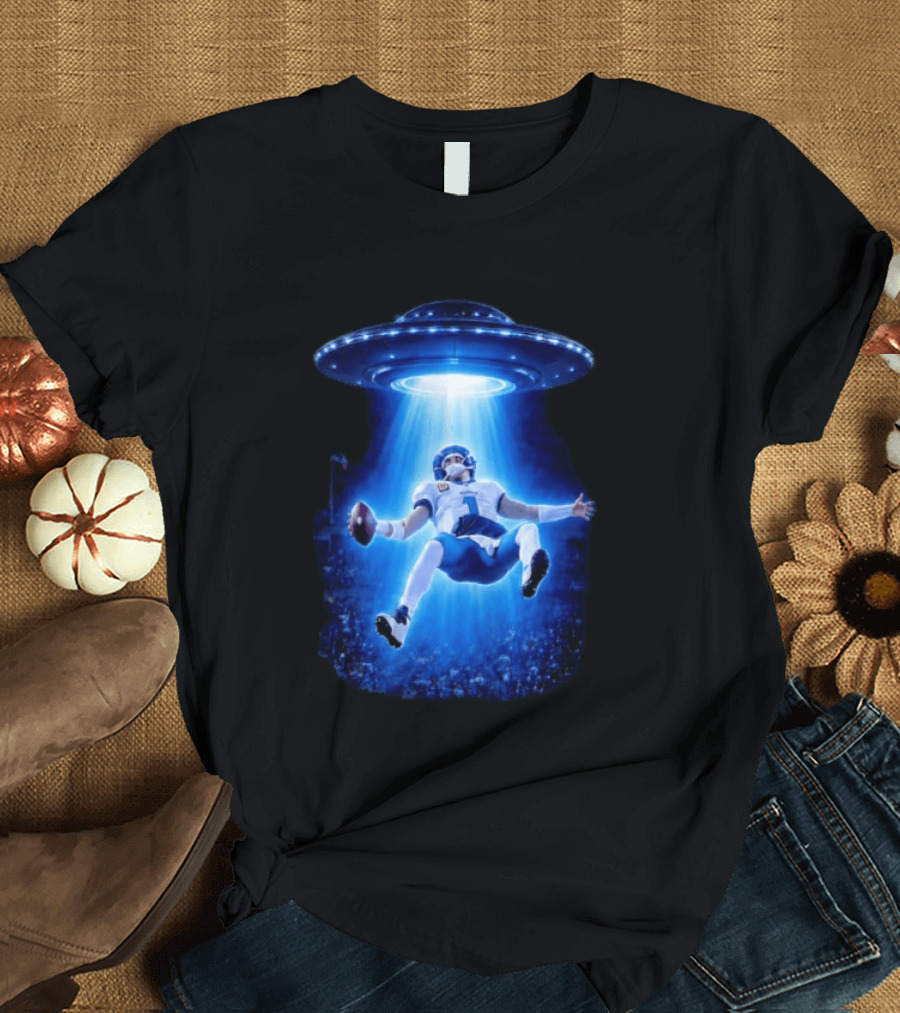 Jalen Hurts Memes UFO Abduction Football Player Beam Fantasy T-Shirt